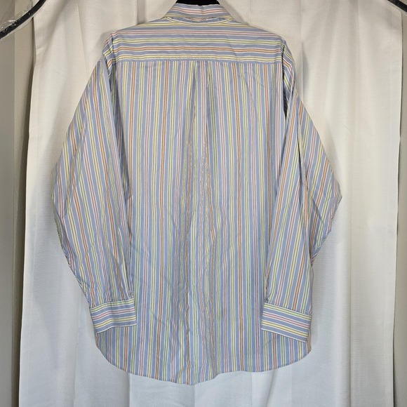 Brooks Brothers Striped Button Up Shirt Made In Italy Size Large Egyptian Cotton - Picture 7 of 13